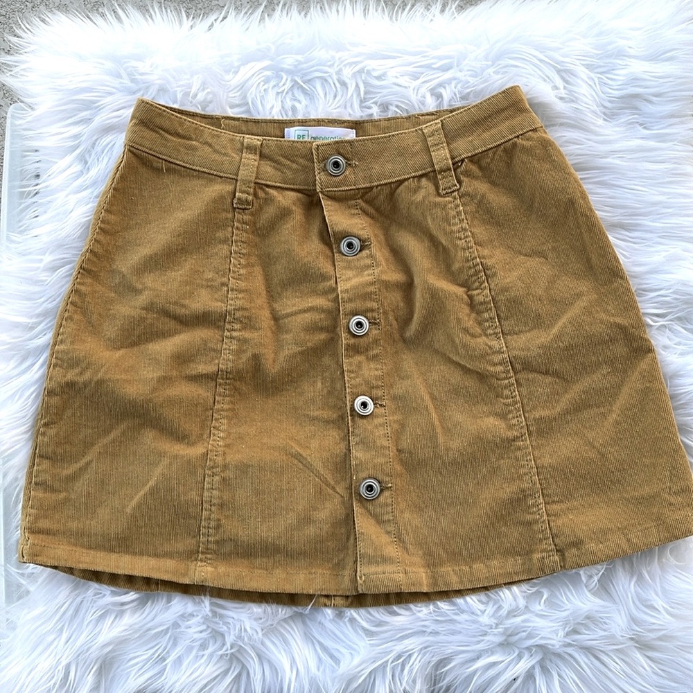 Regeneration Celebrity Pink Women's Mini Skirt Sz 3/26. Yellow Stretch Corduroy